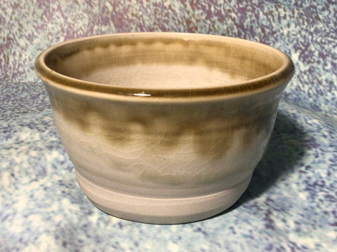 Plant pot, oatmeal and temoku glazes