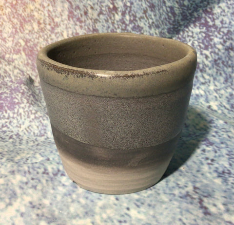 Plant pot,  meteorite blend glaze