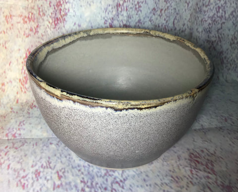 Bowl, medium, meteorite and satin blue