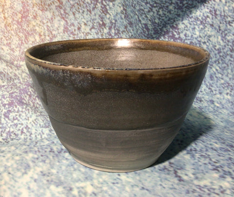 Plant pot, meteorite and temoku glazes