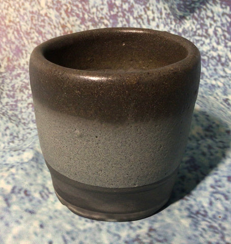 Plant pot, small, burnt meteorite